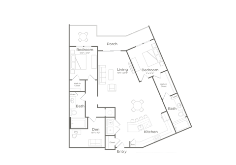 bedroom floor plan | apartments for rent in brookhaven ga | the mille brook